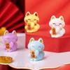 Adorable Resin Lucky Cat Figurines For Car Desktop Decor In Multiple Colors Cute Lucky Cat Resin Craft For Diy Decoration