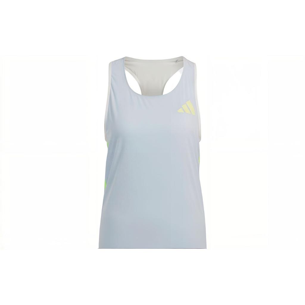 Adidas Color Block Quick Dry Running Vest Women Tops Blue Silver Gray IK3987