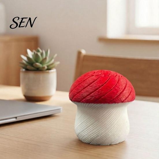 Deformable Mushroom Figurine 3D Printed Slippery Figurine, Rotating Fidget Toy, Twisting Shape Desk Decor for Office and Home Desktop Toy