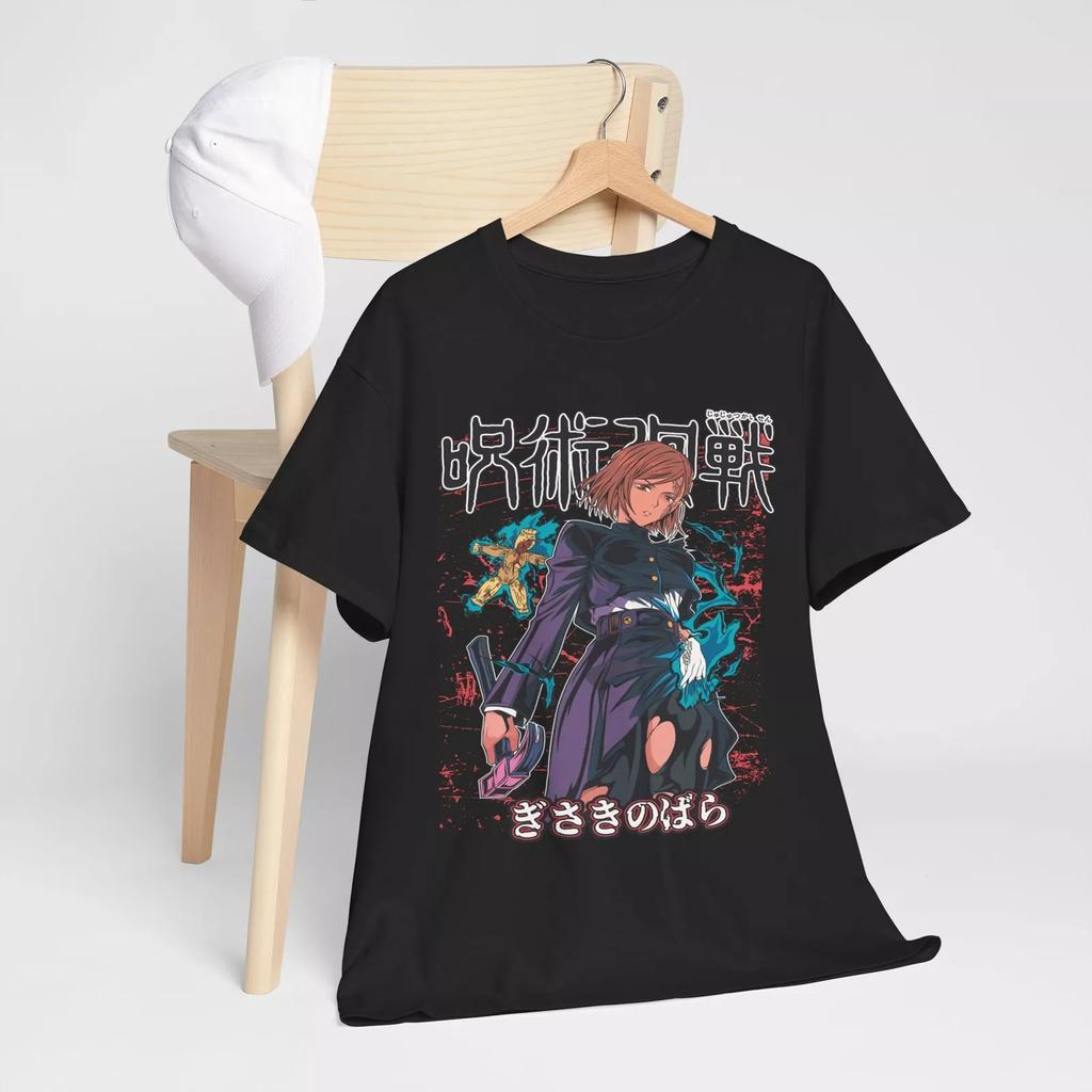 Jujutsu Kaisen Anime Men Women Kugisaki Nobara Summer T-Shirt Harajuku Vintage Short Sleeve Oversized Casual Fitness Comfort Y2k