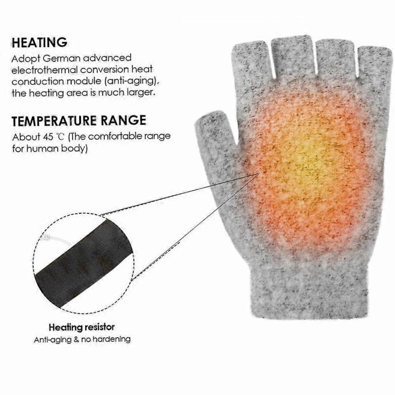 USB Electric Heated Gloves Heating Gloves Mittens Rechargable Waterproof Adjustable Temperature Cycling Skiing
