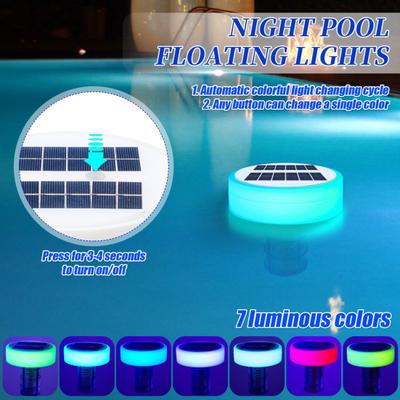 Solar Pool Ionizer Automatic Floating Pool Cleaner with LED Lights Solar Charging Chlorine-Free Pool Water Purifier Ionizer