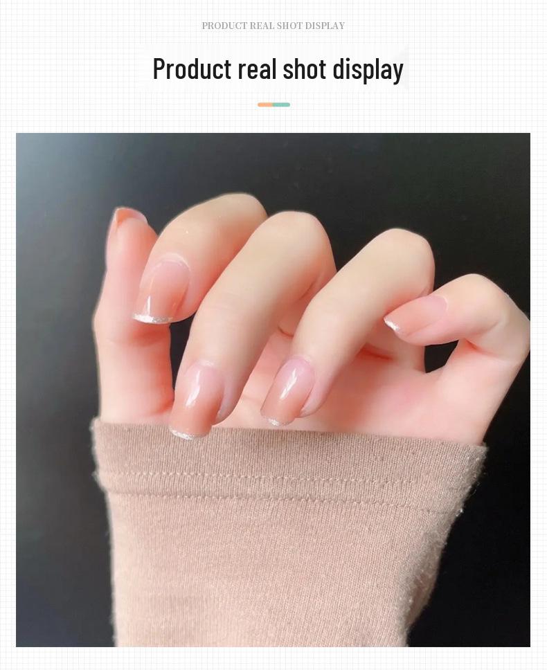 Blush Peach Nude Student Press-On Nails - Solid Color, Simple Ice Transparent Tips