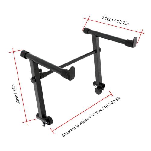 Keyboard Stand, 2-Tier Keyboard Stand Extension Adapter, Digital Piano Accessory, Universal for X-Style Keyboard Stands, Adjustable Width from 16.5" T