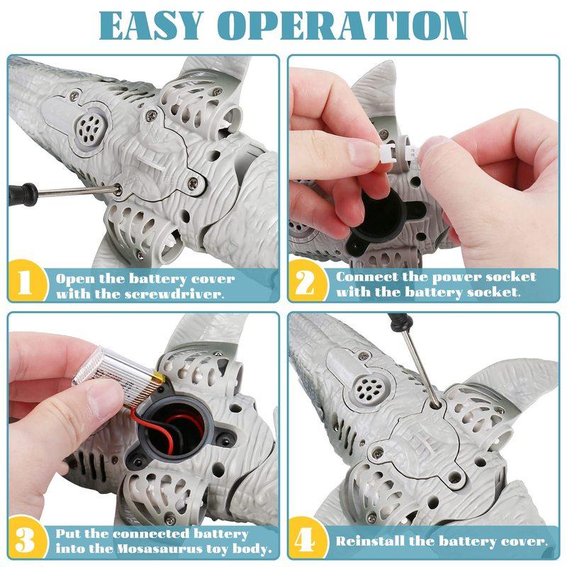 RC Mosasaurus Dinosaur Boat Toy 2.4GHz Remote Control Electric Water Animal Ship for Kids Outdoor Pool Summer Boys Birthday Gift