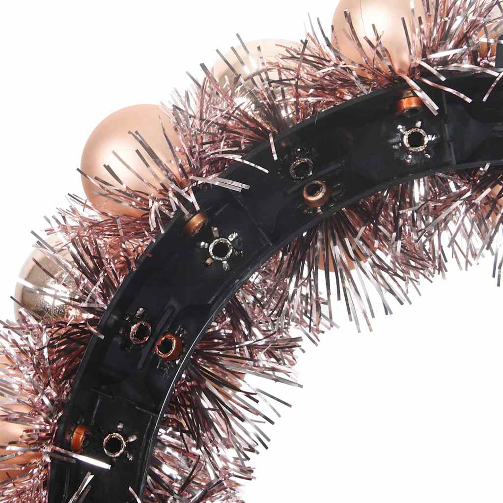 Christmas Ball Wreaths 2 pcs Rose Gold 33 x 33 x 7 cm Polystyrene