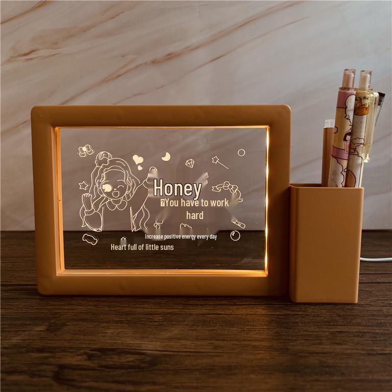 3D Photo Frame Pen Holder Night Light – Creative Graduation or Birthday Gift for Teachers and Classmates