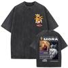 Vintage Washed Mora Lo Mismo De Siempre Album Letter Print TShirt Mens Women High Quality Fashion Oversized Cotton T Shirts