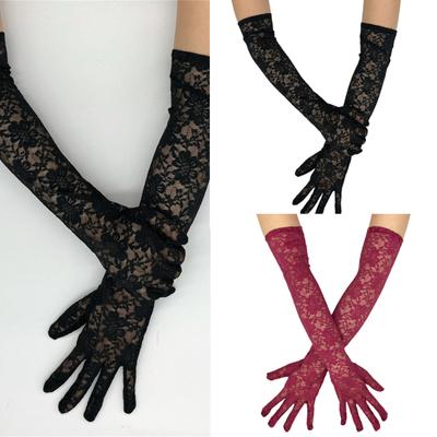 2pack Sophisticated Lace Evening Gloves Party Costume Gloves Fashionable Gloves for Evening Parties Weddings