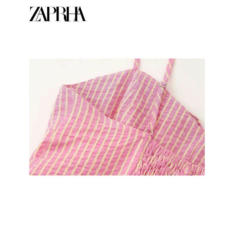 Zaprha2025 New Arrival French Sexy Sweet Sexy Bowknot Decoration Stripes V-neck Strap Tops Female 3564108