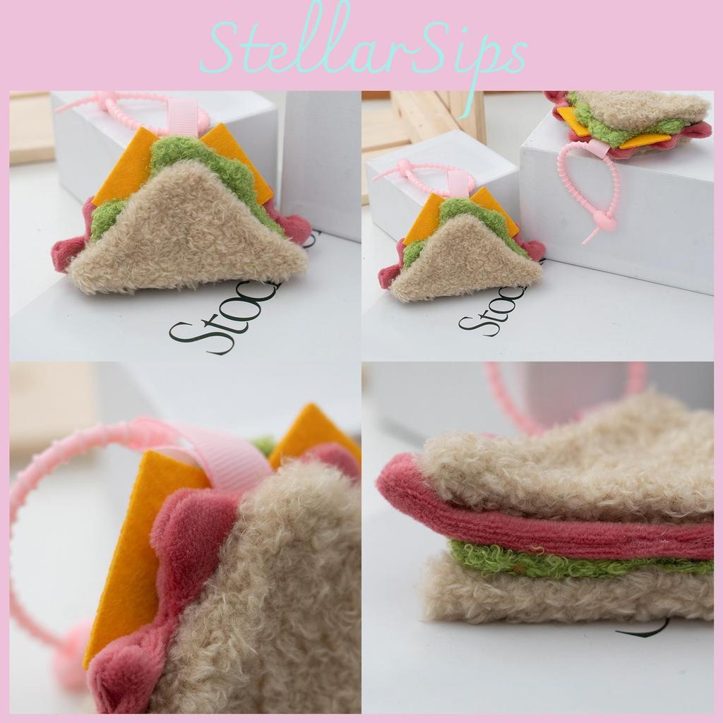 Fries Cute Hamburger Plush Toy Keychain With Pp Cotton Filling Teens For