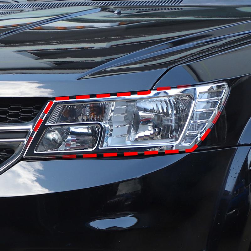 Car Front Headlight Covers  ABS Lamp Decoration For Dodge Journey 2011-2020 Exterior Accessoriess 