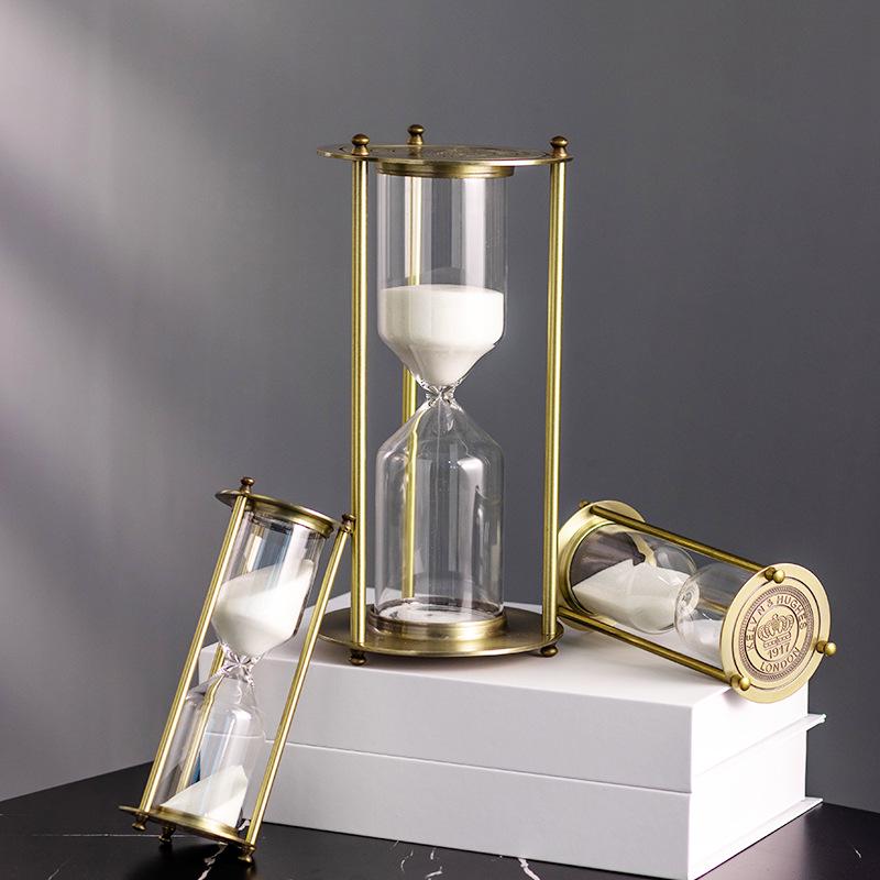 Luxury Metal Hourglass Ornament for Office or Home Decor - Modern Handcrafted Display Piece