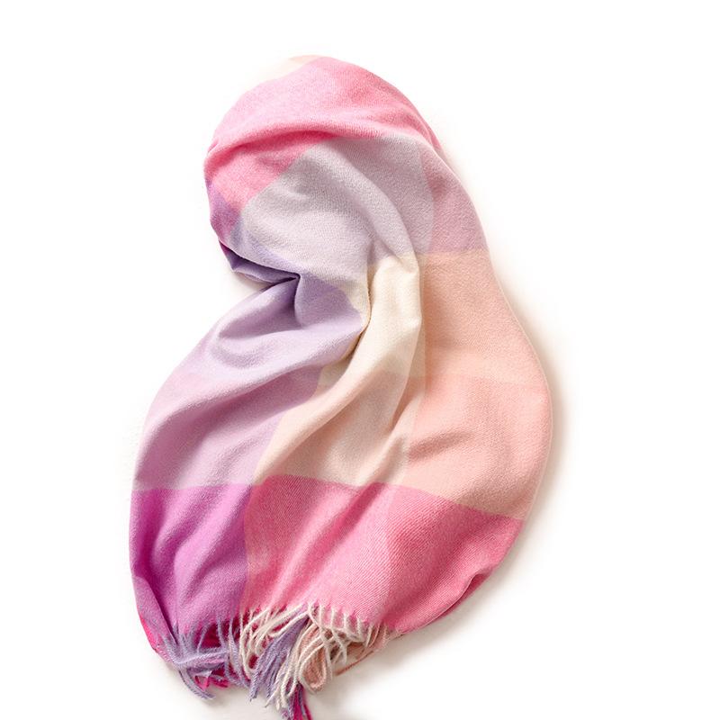 Years Women'S Scarf Striped Plaid Large Shawl Elegant Celebrity Style Autumn And Winter Warm Scarf Women'S High Sense