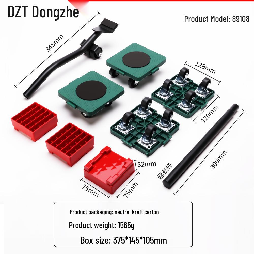 13-Piece Heavy Furniture Mover Kit with Pry Bar and Rollers