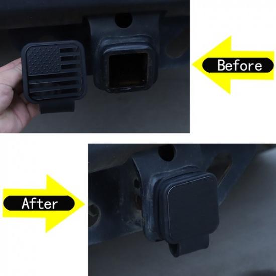US Flag TPU Trailer Hitch Cover Tow Rear Plug Dust Cap For Toyota Tundra 14-21