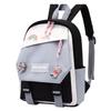 Blocked Simple Color Children Backpack Student  With Cartoon Badge School For