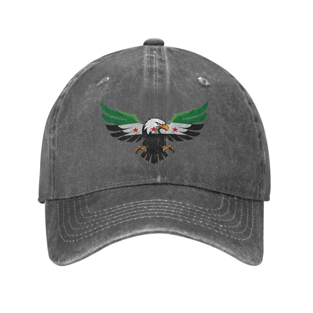 Herren Damen Adler von Syrien 2025 Print Hut Klassische verwaschene Jeans Baseballkappe Verstellbar