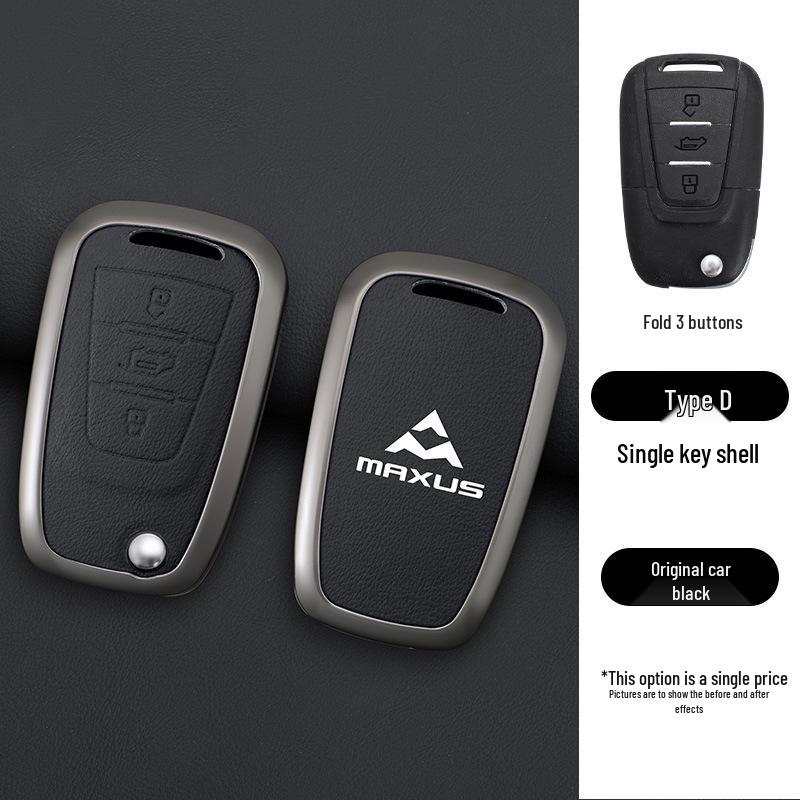 Compatible with 23 SAIC MAXUS V80 Models: Metal Key Cover with Genuine Leather Buckle.