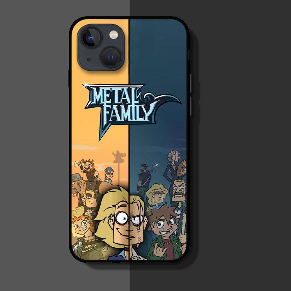 Kovové rodinné kreslené pouzdro na telefon pro Iphone Samsung Galaxy Xiaomi Mi Redmi Note S 6 7 8 9 10 11 12 13 20 2022 Kryt 5G Max Pro Plus TPU měkký luxusní nový