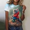 Cute Women's T Shirt Animal 3d Print Casual Short Sleeve Funny T Shirts Fashion Streetwear O-Neck Female Oversized Clothing Shirt