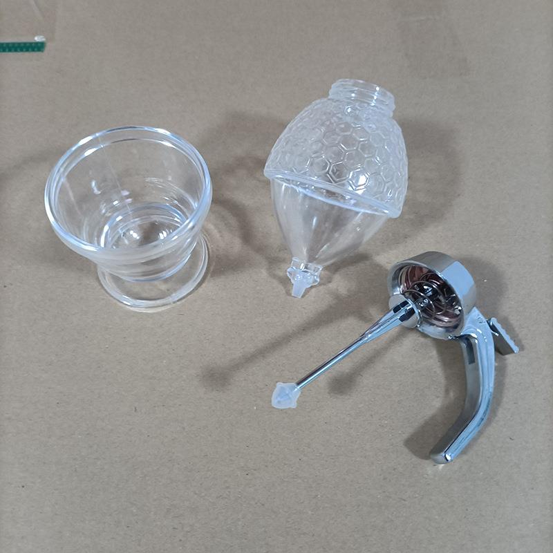 Crystal Diamond Honey Squeeze Bottle Honey Seasoning Bottle Press Type Jam Salad Packing Plastic Bottle Syrup Funnel Pot