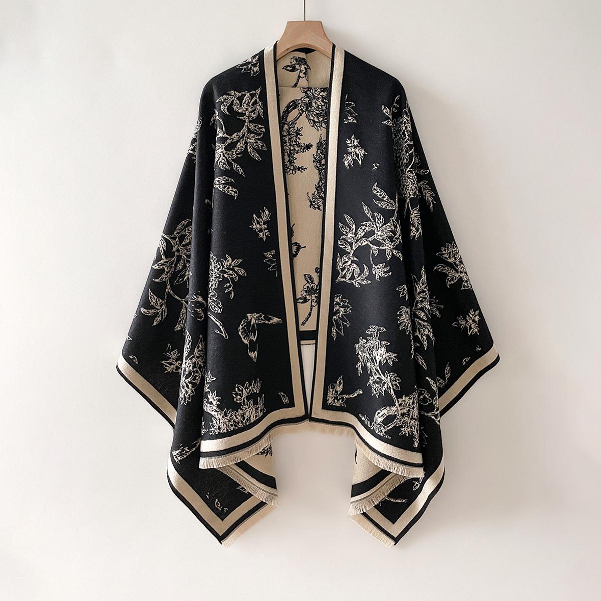 

Роскошный зимний кашемировый шарф женский новый дизайн теплый пашминовый плед пончо шарфы женский цветочный платок толстый фуляр буфанда