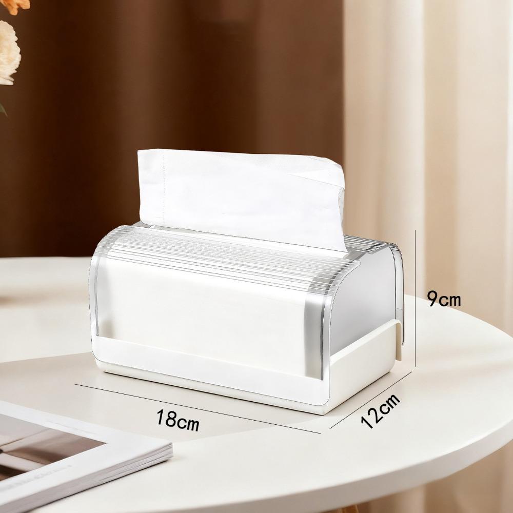 Plastic Clear Tissue Box Spring Support Storage Box Modern Paper Box  Desktop