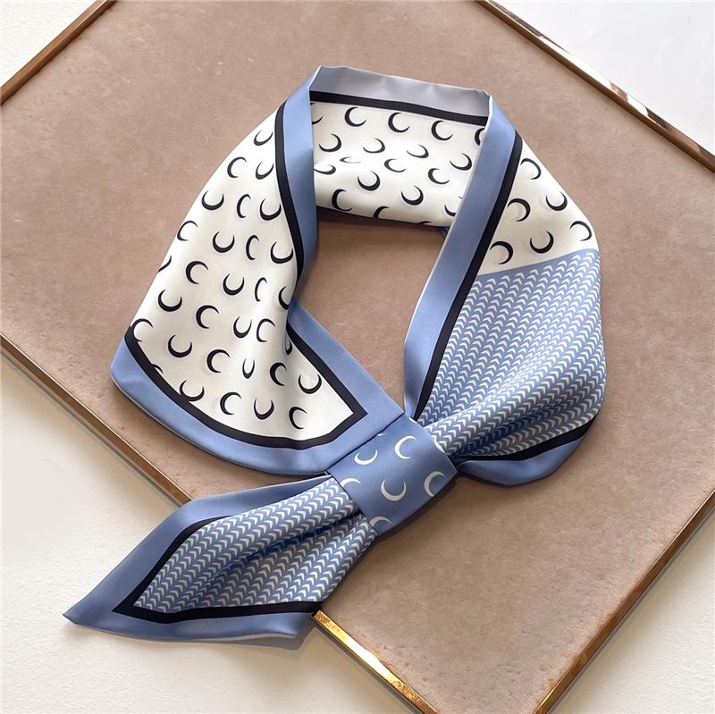 Striped Silk Scarf Imitation Long Diagonal Plaid Perfect For Spring Summer