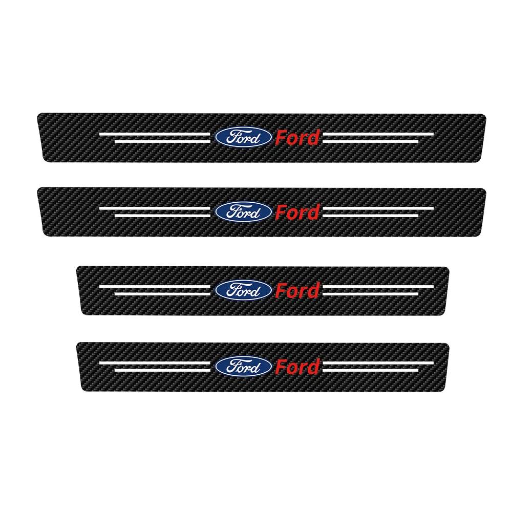 

Car Sticker Hot For Ford Leather Car Door Plate Sill Anti Scuff Protector Welcome Pedal Threshold Sticker For Ford Ranger Focus