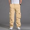 Men's Loose Casual Multi-pocket Work Pants,  Waist Drawstring  Pants