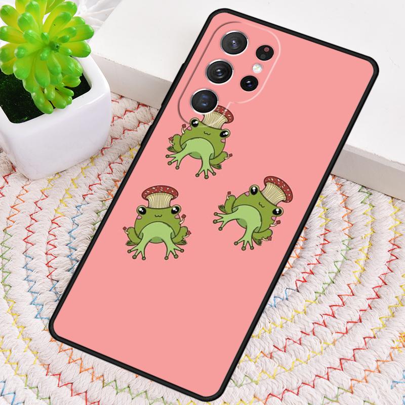 Mushroom Frog Cartoon Silicone Phone Case For Samsung Galaxy Note 10 Pro S26 S25 S24 S23 S22 S21 Plus S25Ultra Capa Cover