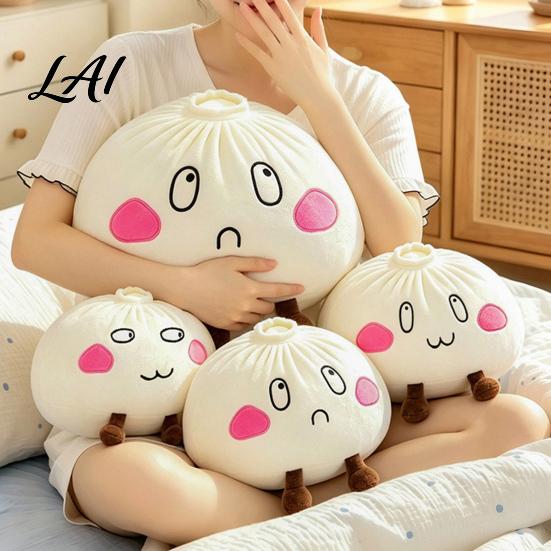 Creative Plush Home Decor Cute Dumpling Pillow Steamed Bun Stuffed Toy Soft Lazy Comfortable Toy Gift Sofa Cushion 28/40cm for Bedroom Kids Cuddly