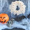 Halloween Decorations Ghost Wreath Cute Ghost Halloween Door Sign for Door Porch Wall Holiday Home Decor DIY Glow Ghost Lights