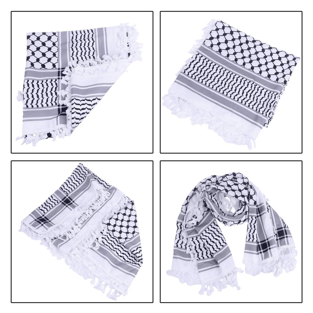 Breathable Shemagh Tacticals Desert Scarf Wrap Winter Shawl Neck Warmer Cover Head Wrap Windproof Tassels Scarf