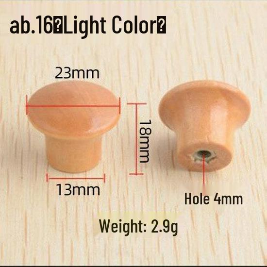 Solid Paulownia Wood Round Drawer & Cabinet Handle