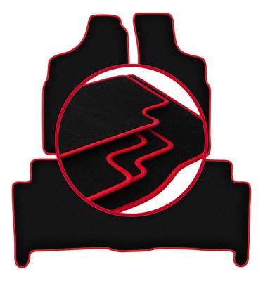 Velours-Fußmatten mit rotem Rand für: Nissan Terrano II SUV (1993-2005)