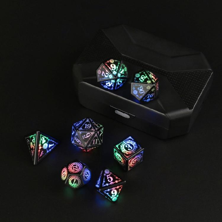 7 Pcs Polyhedral Dices Rechargable LED Dices Role Playing Game Accessories