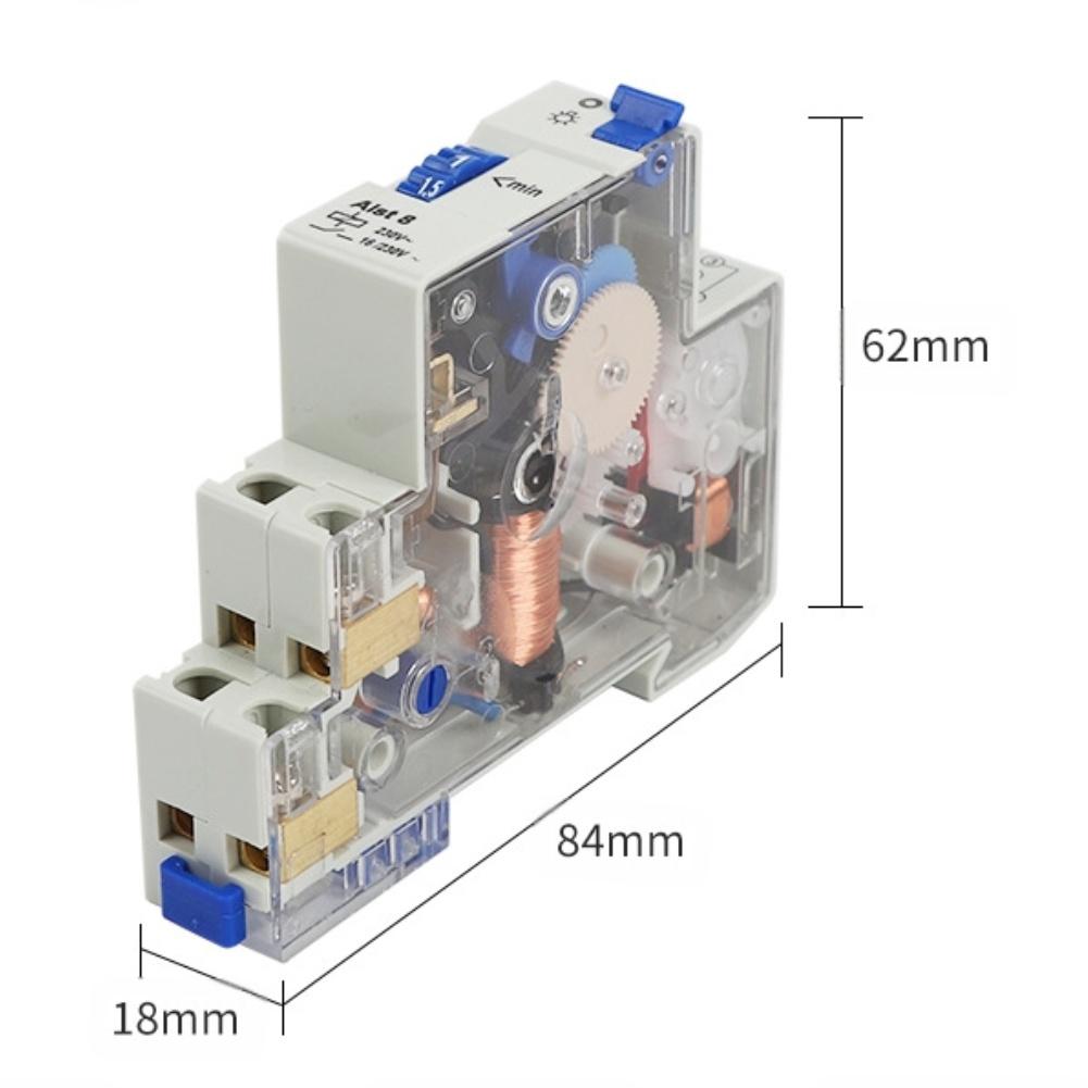 230V Mechanical Stair Light Timer Relay Switch with DIN Rail Mounting for Staircase and Display Lighting Automation