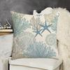 Ocean Style Pillowcase, Fade Resistant Cushion Cover, with Plants Shells Design, Pillow Case for Sofa Couch Decoration