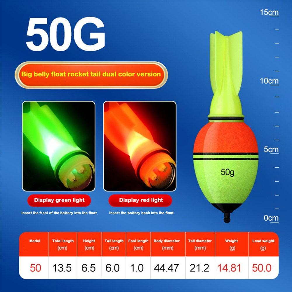 

5 шт. 30 г-100 г EVA рыболовный поплавок светящаяся палка рыболовные поплавки светящийся поплавок ночная рыбалка 50g