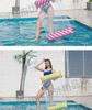 Portable Foldable PVC Striped Water Lounge Chair with Hanging Net - Single Inflatable Floating Bed