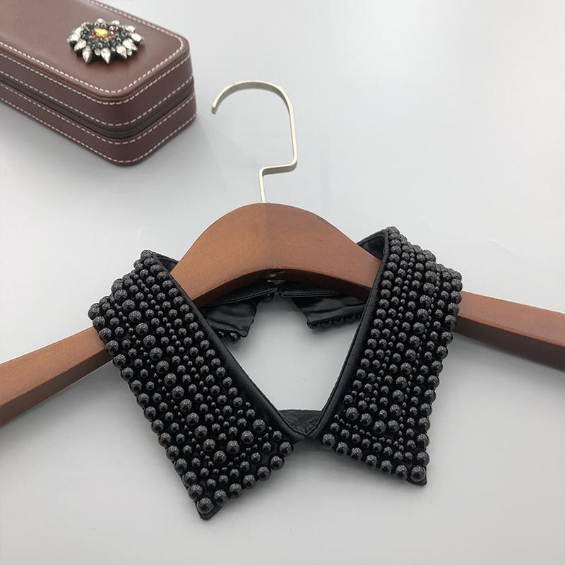 Women Pearl Fake Collar Retro Lace Beaded Collar Choker Necklace Party Bride Clothing Accessories Sweet Detachable False Collar