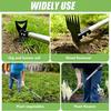 2-in-1 Unkrautrechen Langer Griff Unkrautzieher Aufstehendes Unkrautwerkzeug Robuster Handrechen Gartenhacke Manuelles Unkrautvernichtungswerkzeug für Rasen Garten Terrasse