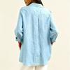 Women's Solid Color Loose Casual V-neck Lapel Long-sleeved Top