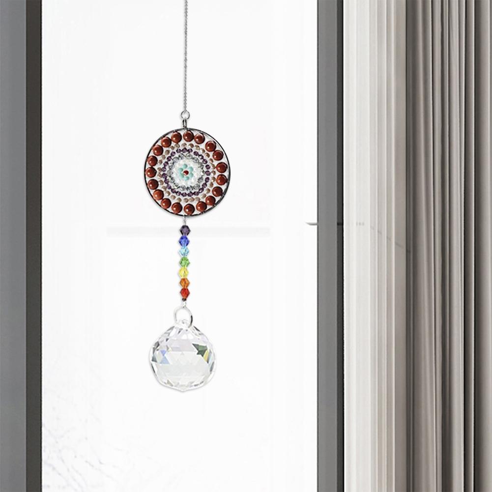 Hanging Crystal Windchimes Handmade Life Tree Pendant Craft Chain Window Car Hanging Ornament Home Outdoor Garden Decor
