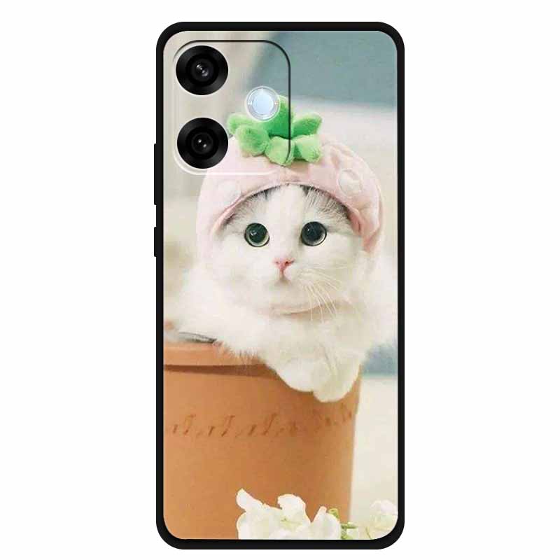 For Oppo A5 Pro 4G 5G Case 6.67" Soft TPU Silicone Funda Cut Cat Flower Painted Back Cover for Oppo A5 Pro 5G Global Shell Coque