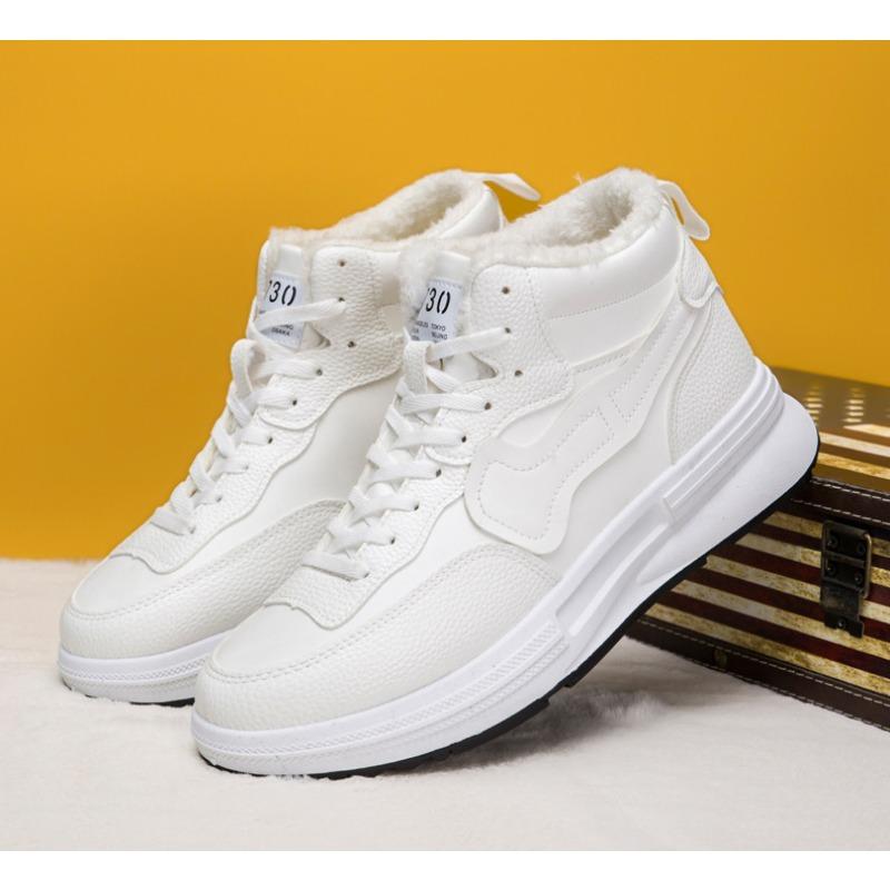 Pánská volnočasová sportovní obuv se silnou podrážkou a plyšovou izolací, pánská volnočasová obuv s vysokým svrškem