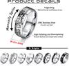 Bobisty 8Pcs Stainless Steel Rings for Men Women Stainless Steel Fidget Anxiety Stress Relieving Ring Set Wedding Rings Size7-13