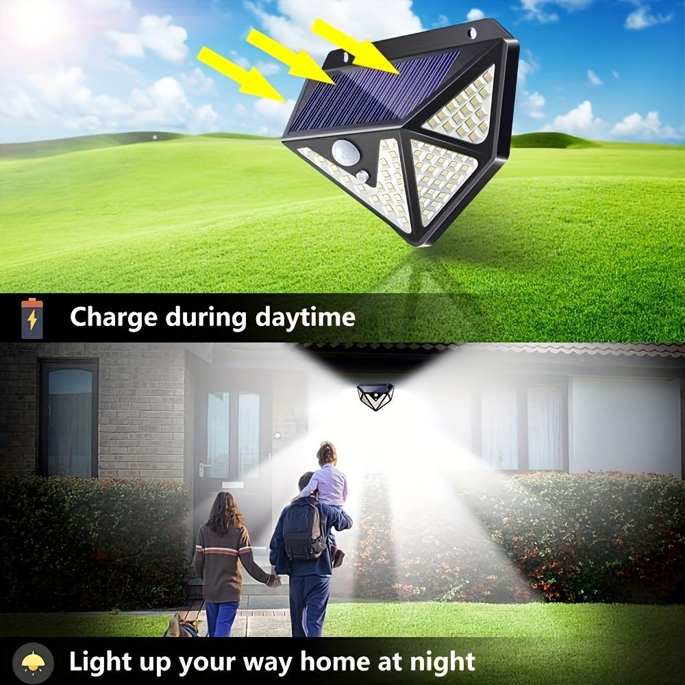 1Pc 166LED Outdoor Solar Wall Lights Street Lights Super Bright 3 Modes Solar Motion Security Lights For Garden Yard Outside SMD